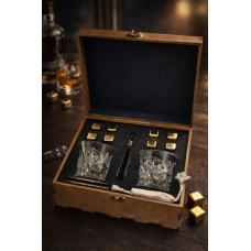 Подарочный комплект Moltis MR-1019 – бокалы Rocks (2 шт) и 8 кубиков для напитков
