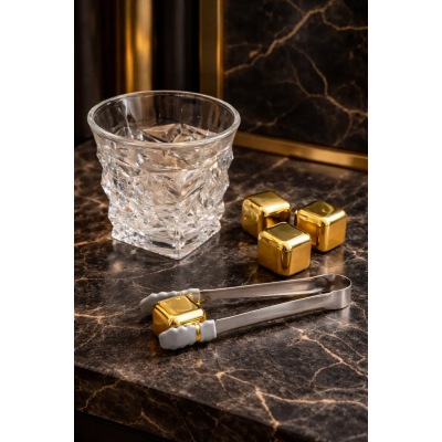 Подарочный комплект Moltis MR-1019 – бокалы Rocks (2 шт) и 8 кубиков для напитков