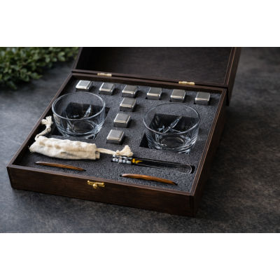 Набор для виски Moltis Premium MR-2001 – 2 стакана и кубики для охлаждения MR-2001 10082