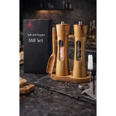 Подарочный набор мельниц для специй Moltis 10149 с подставкой, 2 шт