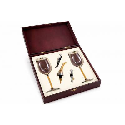 Набор аксессуаров для вина Moltis  — 2 бокала, электрооткрывалка, аэратор, пробка, подарочный набор 10120