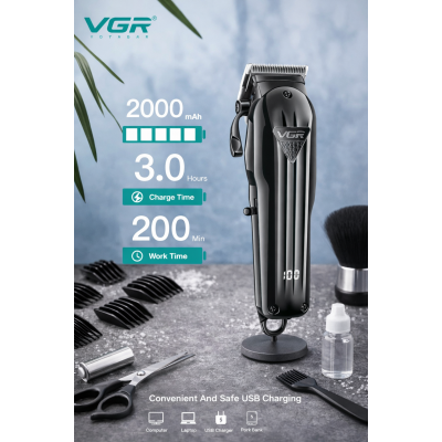 Машинка для стрижки волос VGR V-282 (8641), аккумуляторная, лезвия из нержавеющей стали 20025