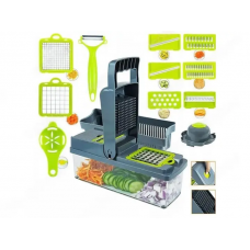 Терка-овощерезка Stenson с контейнером — многофункциональная пластиковая шинковка для овощей и фруктов Терка-овощерезка Stenson с контейнером — многофункциональная пластиковая шинковка для овощей и фруктов