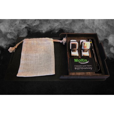 Кубики для виски Moltis Relax Whiskey Stones Original Wood 6 шт из металла серебряного цвета (без гравировки) MBS - 10505