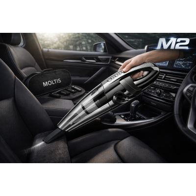 Автомобильный беспроводной пылесос Moltis M2, ручной аккумуляторный 120W, для авто и дома, сухая и влажная уборка, компактный 10001