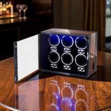 Шкатулка-вайндер 6 часов Bluetooth RGB дерево стекло замок 10200 Шкатулка-вайндер 6 часов Bluetooth RGB дерево стекло замок 10200