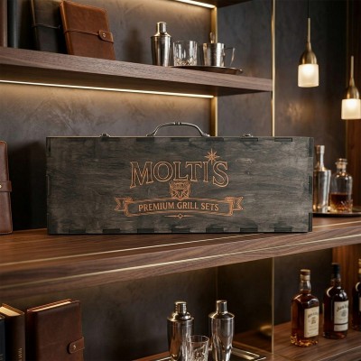 Barbecue Set Molti's Premium — шампуры, ножи, топор в сундуке MT-10990