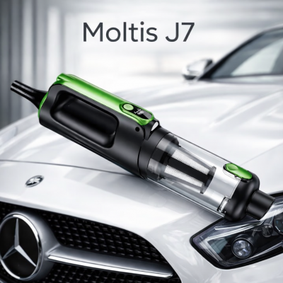 Автомобильный пылесос Moltis J7 120W беспроводной с турбо-режимом, ручной аккумуляторный для сухой и влажной уборки 10006