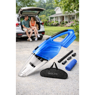 Автомобильный проводной пылесос Moltis K8 120Вт, синий, для сухой и влажной уборки 10015