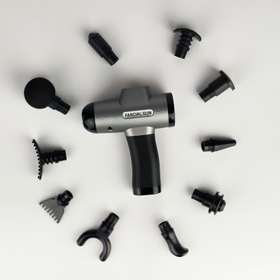 Ручной массажер Fascial Gun SM F-08 (массажный пистолет) в кейсе с удобной ручкой (Bluetooth + Power Bank) 10048